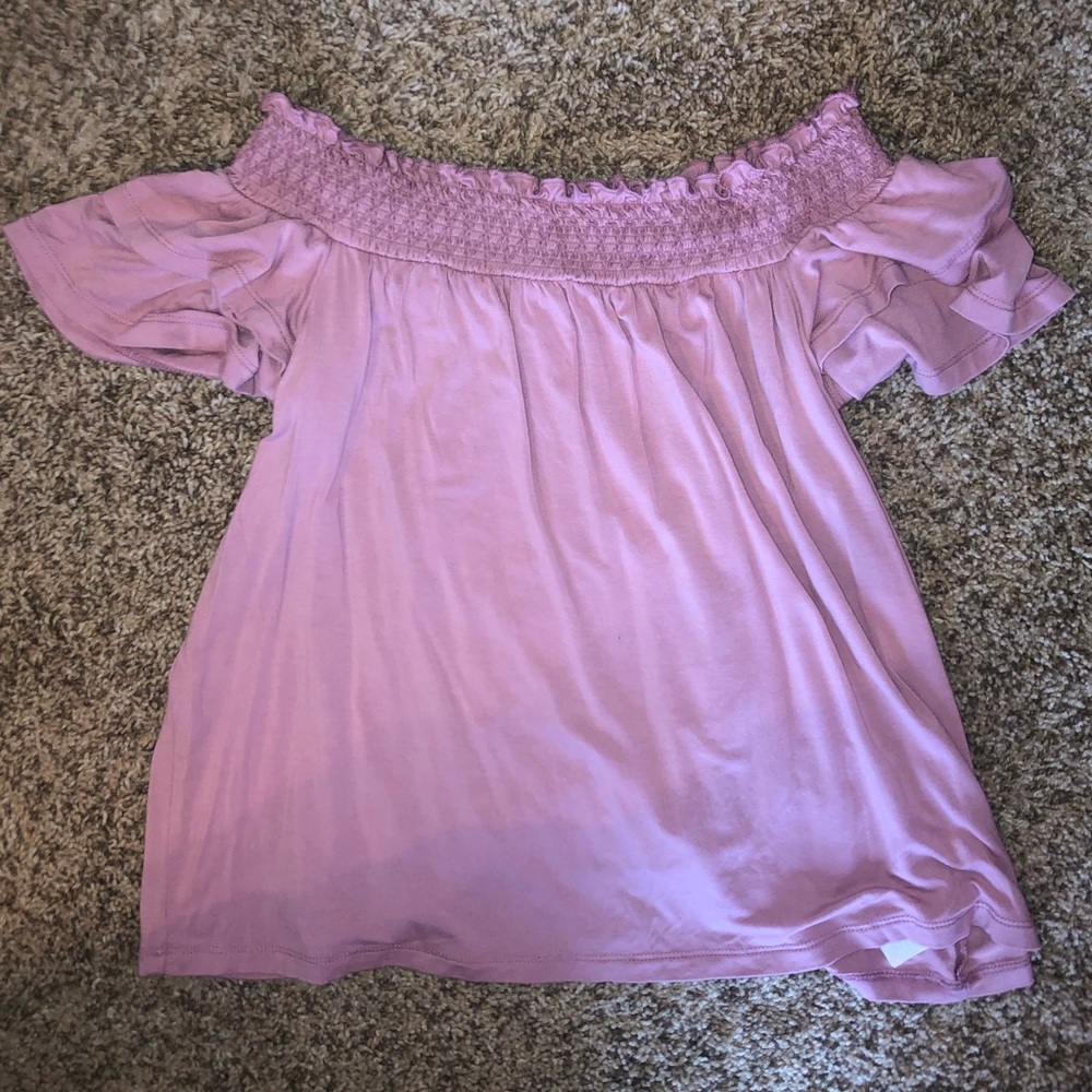 pink off the shoulder american eagle top
